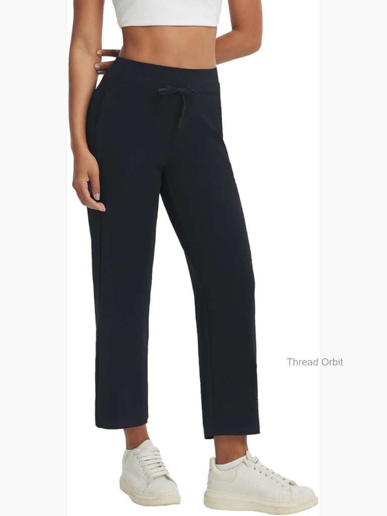 High Waisted Athletic Pants With Zipper Pockets, 25" Petite Length